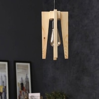 Jet Beige Solid Wood Single Hanging Light