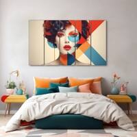 The Castle Decor Women Abstract Wall Painting Wooden Framed Digital Painting 27x48 Inch (Style 11)