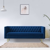 Caraven Fabric Sofa (Navy Blue)