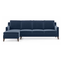 Abbey Sectional Sofa (Colour : Lapis Blue, Cushion : Soft, Seater : Left Aligned 3 Seater + Left Aligned Chaise)
