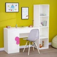 Joy Ride Study Table In White & Pink Colour