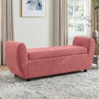 Redol Boucle 2 Seater Ottoman Bench with Storage  in Pink  Color