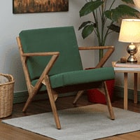 Zesta Green Fabric Accent Chair