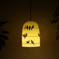 Flying Flock Glass Electric Hanging Light in White Colour