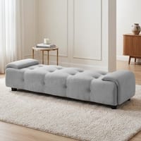 Melon Velvet 5 Feet Ottoman Bench in Grey  Color