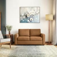 Apollo Compact High Back 2 Seater  Fabric Sofa In Ochre velvet Colour