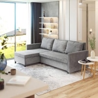 Wego 3 RHS Sofa cum Bed with Storage in Grey Colour