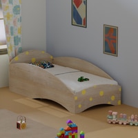 Loopy Loop Toddler Bed in Oak and Yellow