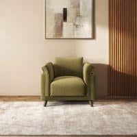 Diana 1 Seater Fabric Sofa In Olive Green Colour