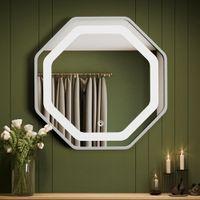Aluminium LED Octagon Decorative wall mirror by elegant arts and frames (Mirror size 700mm)
