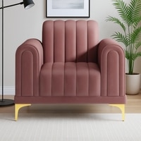 Josbert Velvet 1 Seater Sofa In Peech Colour