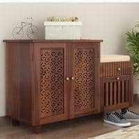 Asher Shoe Rack Of 20 Pairs In Provincial Teak Color