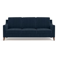 Abbey 3 Seater Fabric Sofa in Sea Port Blue Velvet Colour