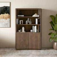 Torin Solid Wood Bookshelf In Danish Walnut Finish