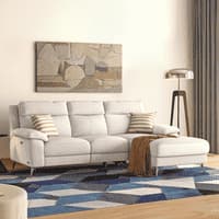 Emila Right Aligned Three Seater Sectional Recliner in Cream Colour