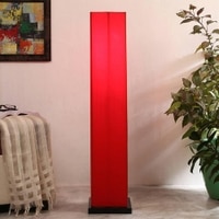 Claudette Red Cotton Shade Floor Lamp