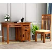 Aspen Solid Wood Study Table in Teak Finish