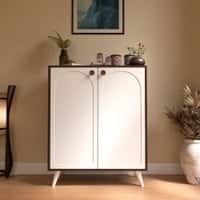 Nextstep Modern Metal Floor Cabinet Walnut
