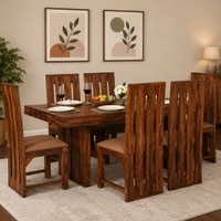 Brenda 6 Seater Dining Set  In Honey Finish