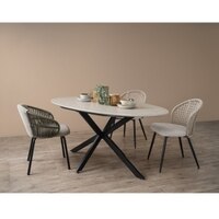 Scandinavian Allur Dining Chair Matte Black Finish