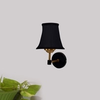 Devansh Gold Wall Mounted Lamp With Black Cotton Shade