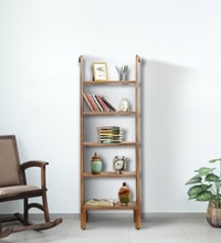 Benno Sheesham Wood Book Shelf In Rustic Teak Finish