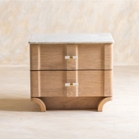 Dune Solid Wood Bedside Table in White Colour