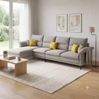 Aurora Sectional Sofa with Left Chaise Lounge Light Grey