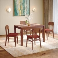 Atlas Crest Solid Wood 4 Seater Dining Table With Set of 2 Lunar Dining Chair