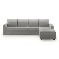 Apollo Compact Sofa (Colour : Vapour Grey, Cushion : Soft, Back Type : Regular, Seating Capacity : Left Aligned 3 Seater + Left Aligned Chaise + Ottoman)
