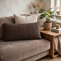 Rosa Dark Brown Melange Decorative Cushion Cover 12 x 20 Inches