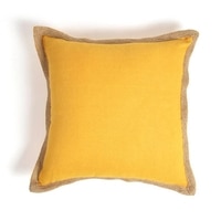 Sunflower Jute Border Cushion Cover