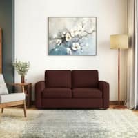 Apollo Compact High Back 2 Seater  Fabric Sofa In Deep Crimson Velvet Colour