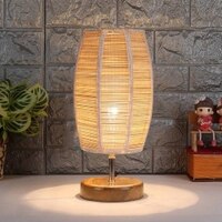 Cecilia Wood Table lamp with Bamboo Shade