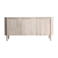 Pipevine Solid wood Mango Sideboard with 3 Door in White Wash Finish