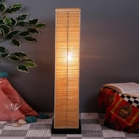 Wayne Black Bamboo Shade Floor Lamp