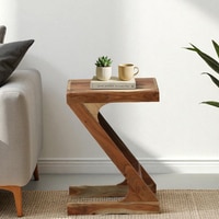 Z-Solid Wood Side Table In Natural Finish