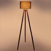 Thor Black Cotton Shade Floor Lamp
