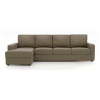 Apollo Compact Sofa (Colour : Cappucino, Cushion : Hard, Seating Capacity : Left Aligned 3 Seater + Left Aligned Chaise + Ottoman)