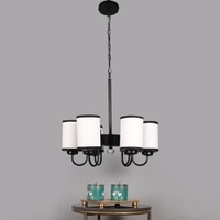 Devansh Dual Black Wallmounted Lamp With Cotton Off-White Shade