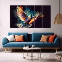 The Castle Decor Birds Art Wall Painting Wooden Framed Digital Painting 27x48 Inch (Style 2)