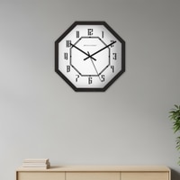 Measured Moments Octagon Wall Clock with Typographic Dial