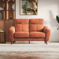 Ronan 2 Seater Fabric Sofa In Rust Colour