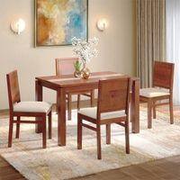 Atlas Crest Solid Wood 4 Seater Dining Table With Atlas Dining Chairs Set