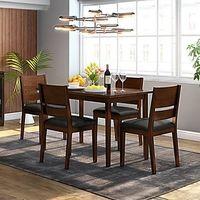 Cabalo Solid Wood Dining Chair Set Of 2 In Dark Walnut Finish