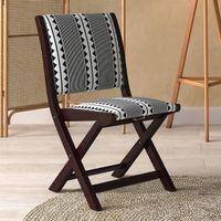 Bellucci Accent Chair in Mahogany Finish (Black & White Colour)