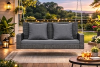 Carry Bird Wicker Patio Furniture Outdoor Balcony Swings In Grey Colour