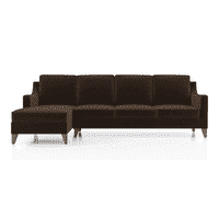 Abbey Sectional Sofa (Colour : Dark Earth, Cushion : Soft, Seater : Left Aligned 3 Seater + Left Aligned Chaise)