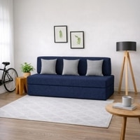 Usha Shriram Folding 3 Seater Double Foam Fold Out Sofa Cum Bed  in Dark Blue Colour