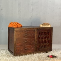 D'Dass White Mdf and Sheesham  Wall Hanging Wooden Temple For Pooja